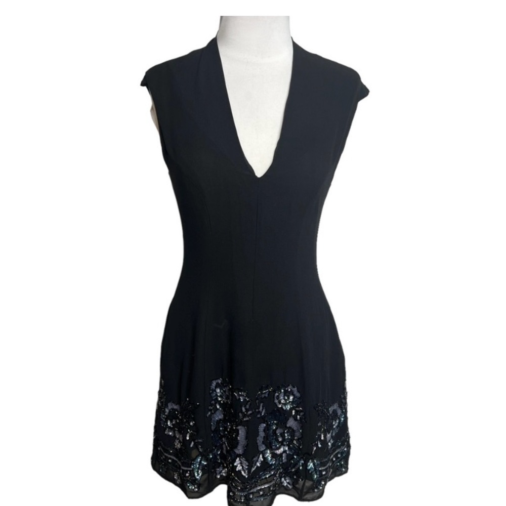 Needle and Thread vneck mini dress with beaded hem. Never worn . Tags on .